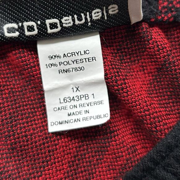 Vintage Red Black Plaid Midi Skirt C.D. Daniels Sz 1X Preppy Academia Office - Picture 8 of 12
